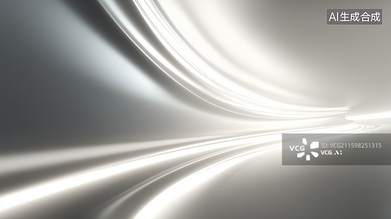 【AI数字艺术】极简流动光场白调背景图片素材