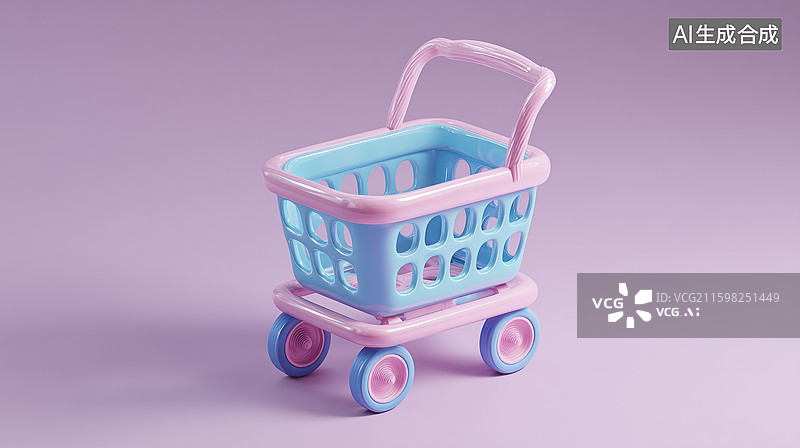 【AI数字艺术】多彩超市车圆润造型图片素材