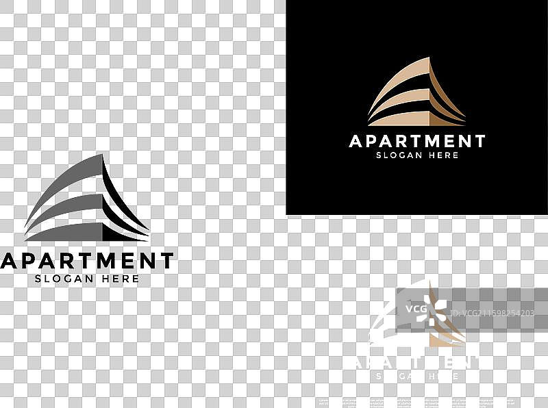 优雅的公寓建筑标志设计图片素材