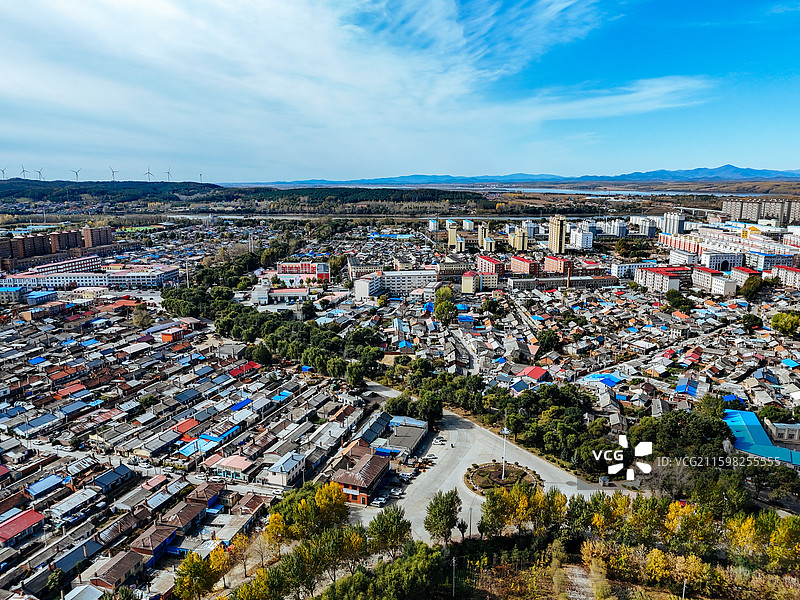 依兰县 依兰镇 通江路 东山公园 航拍图片素材