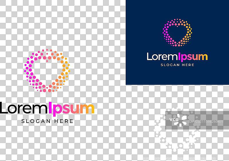 创意爱心点科技元素符号Logo设计图片素材