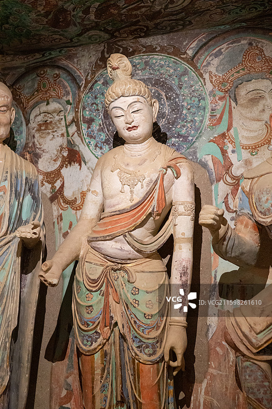 中国国家博物馆盛世修典“中国历代绘画大系”成果展莫高窟第45窟图片素材