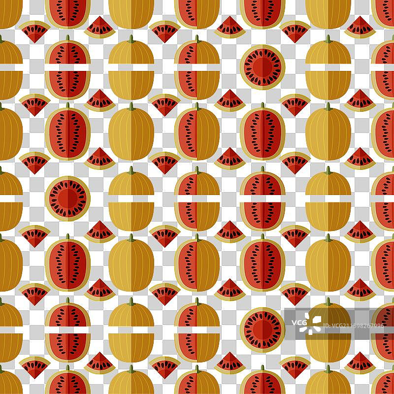 无缝图案，仙女，西瓜，扁平化设计图片素材