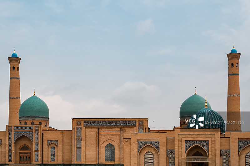 中亚风格清真寺建筑外观图片素材