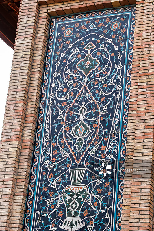 中亚风格清真寺建筑外观图片素材