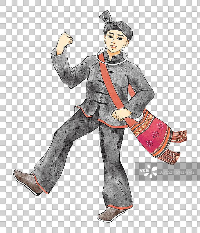 56民族，云南少数民族佤族。图片素材