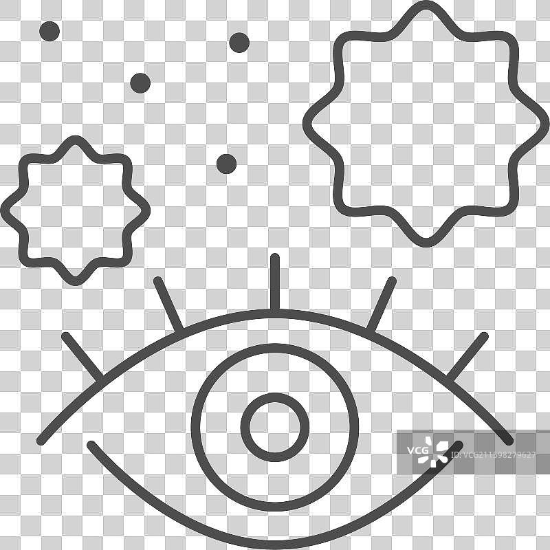 偏头痛先兆线条轮廓图标图片素材