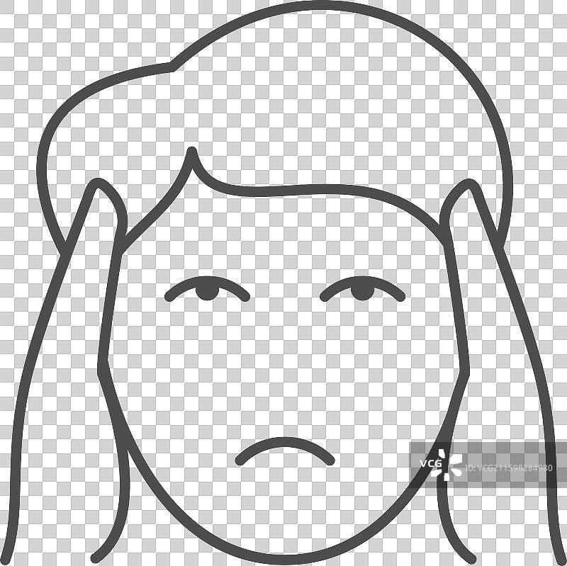 头痛的男人线条图标图片素材