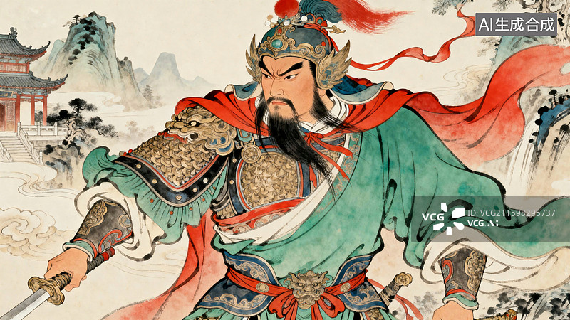 【AI数字艺术】古代战将图片素材