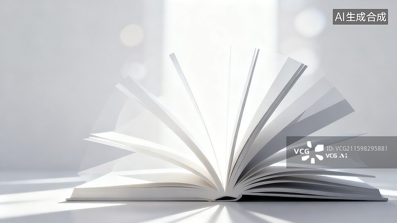 【AI数字艺术】翻开的书籍特写图图片素材