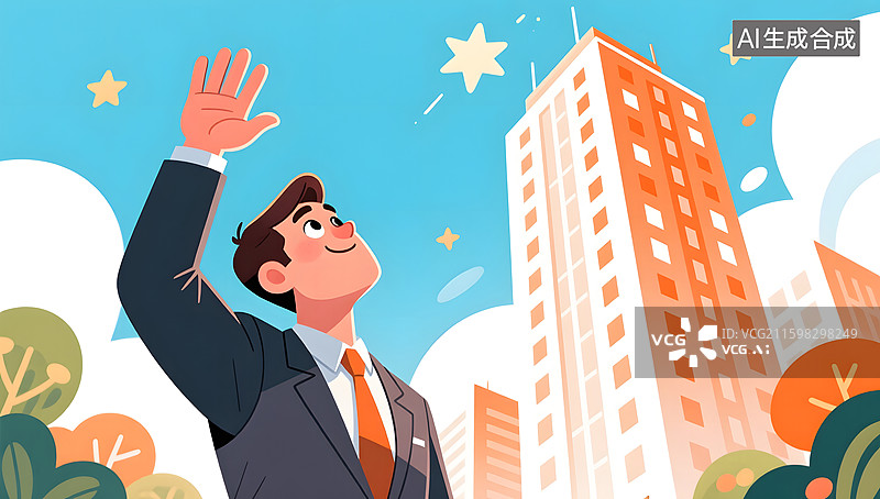 【AI数字艺术】五一劳动节的商务成功人士插图图片素材