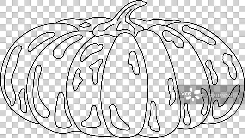 南瓜手绘轮廓涂鸦图片素材