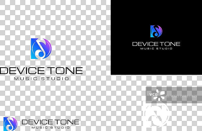 彩色的极简字母d与音乐符号图片素材