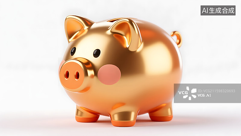 【AI数字艺术】小猪存钱罐的金融理财场景插图图片素材