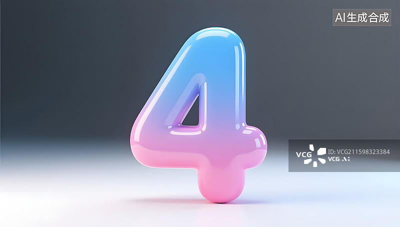 【AI数字艺术】3d数字4的周年纪念日插图图片素材