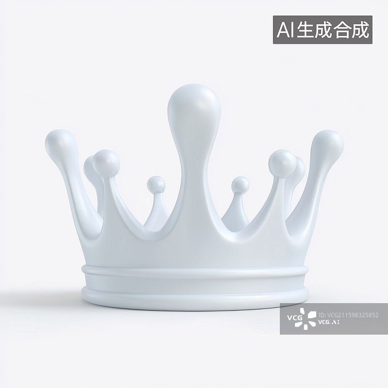 【AI数字艺术】光滑的白色皇冠图片素材