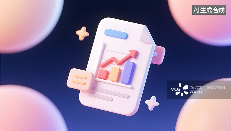 【AI数字艺术】3D卡通文档的办公图标图片素材