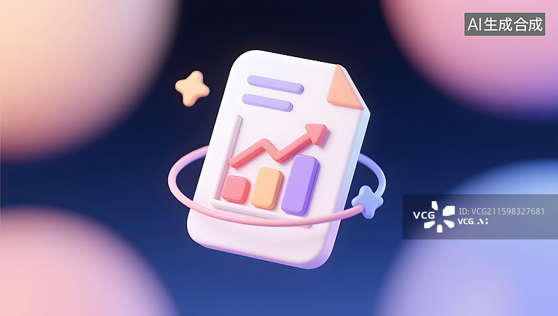 【AI数字艺术】3D卡通文档的办公图标图片素材