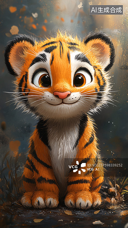【AI数字艺术】可爱小老虎插画图片素材