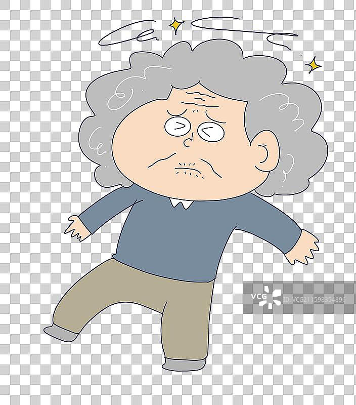 头晕头疼的老年人图片素材