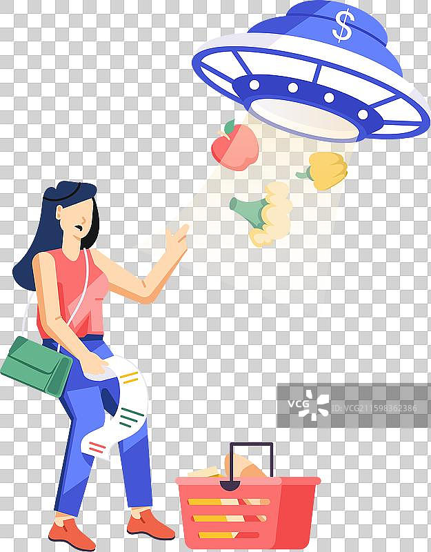 网络扁平化风格的食物插画图片素材