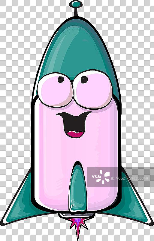 卡通火箭飞船角色图片素材