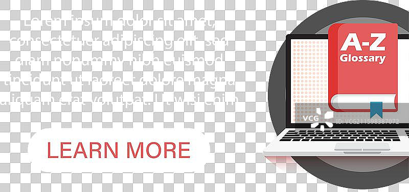 扁平风格的词汇表和笔记本电脑图标图片素材