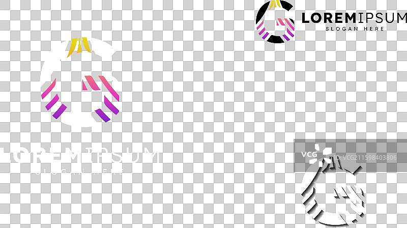 字母ag或ga抽象分裂切割标志设计图片素材