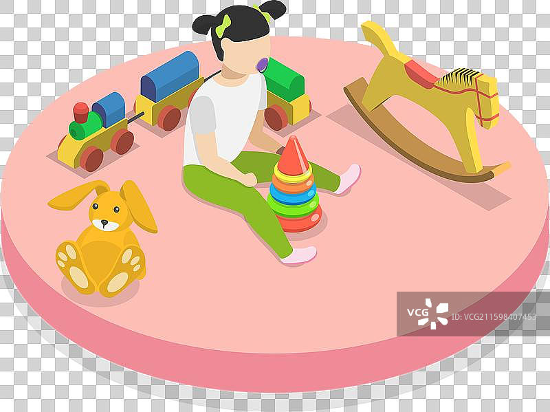 3d等距扁平化儿童图图片素材