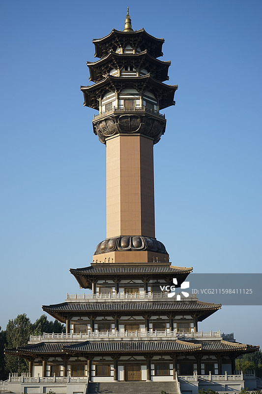 廊坊安次区景点隆福寺长明灯楼图片素材