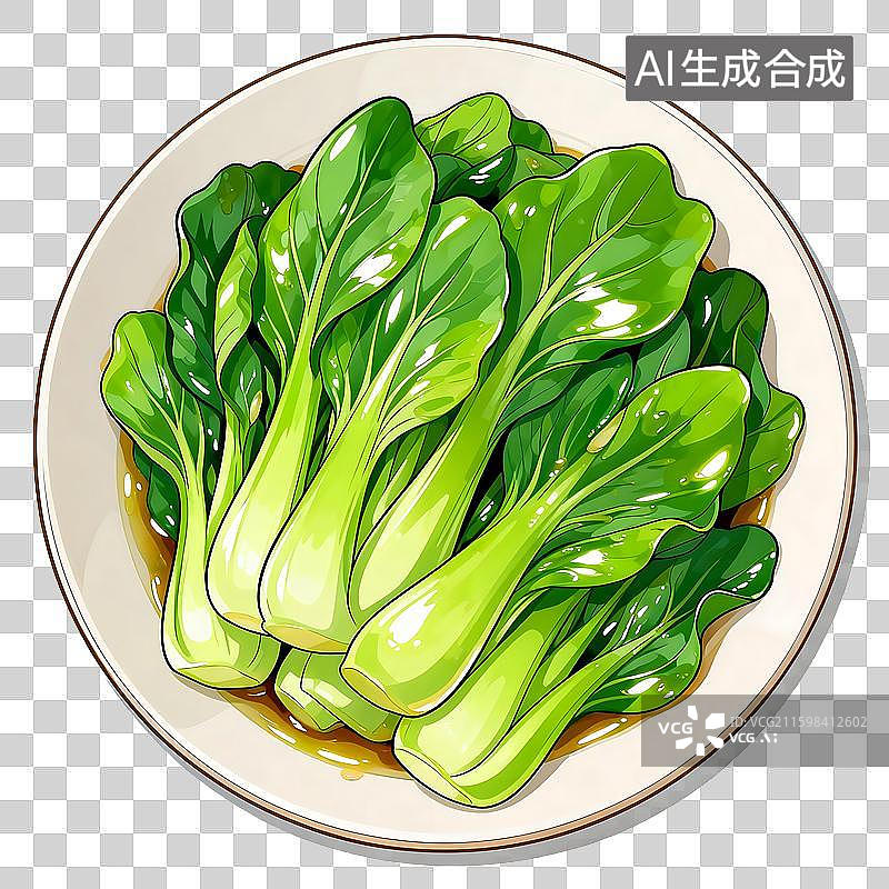 【AI数字艺术】一盘翠绿的小白菜图片素材