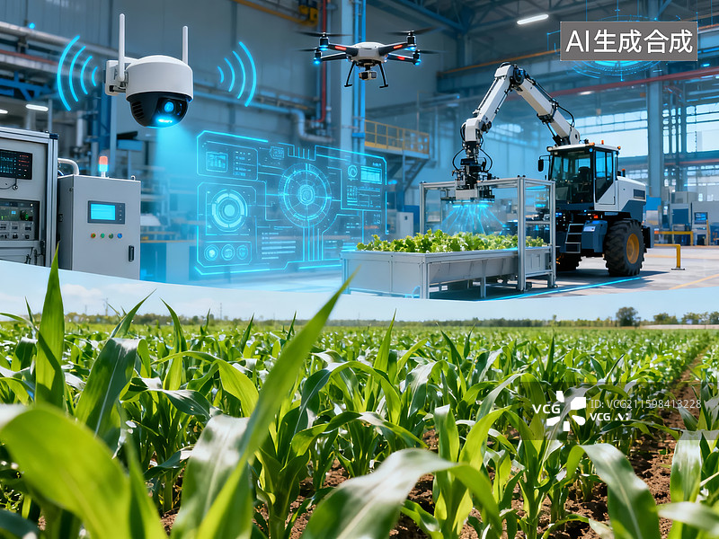 【AI数字艺术】智能农业自动化作业场景图片素材