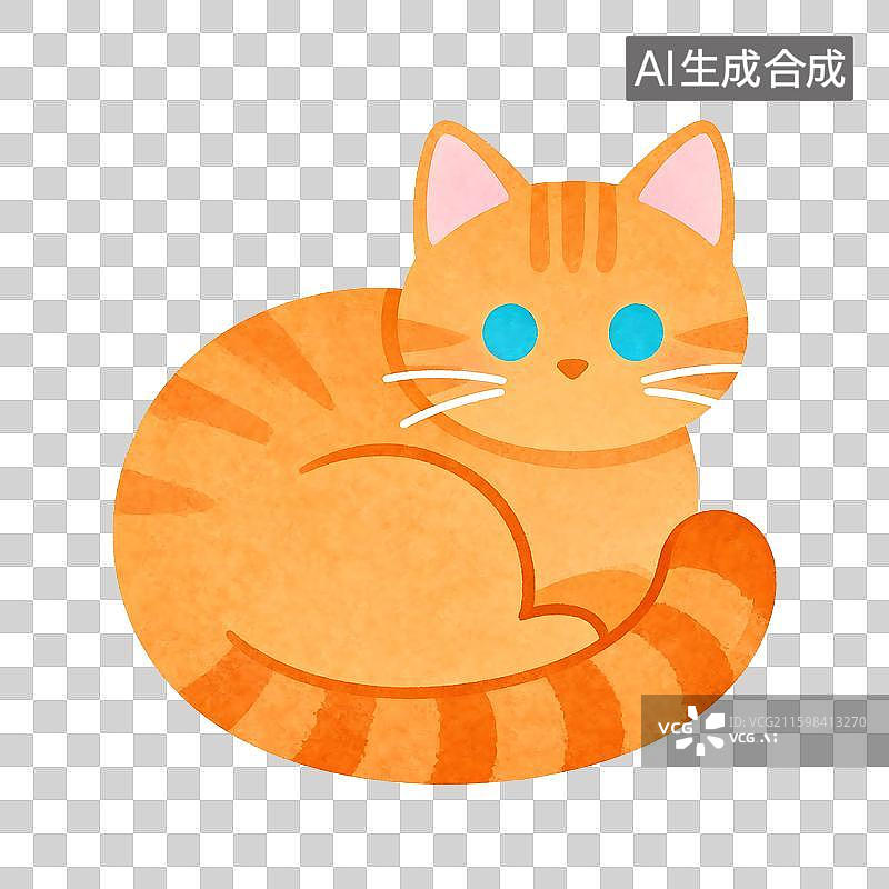 【AI数字艺术】可爱橙色蜷曲猫咪图片素材