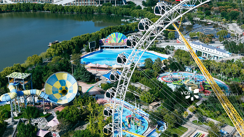 济南国际园博园鸟瞰航拍图片素材