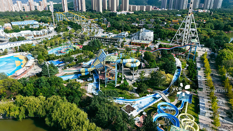 济南国际园博园鸟瞰航拍图片素材