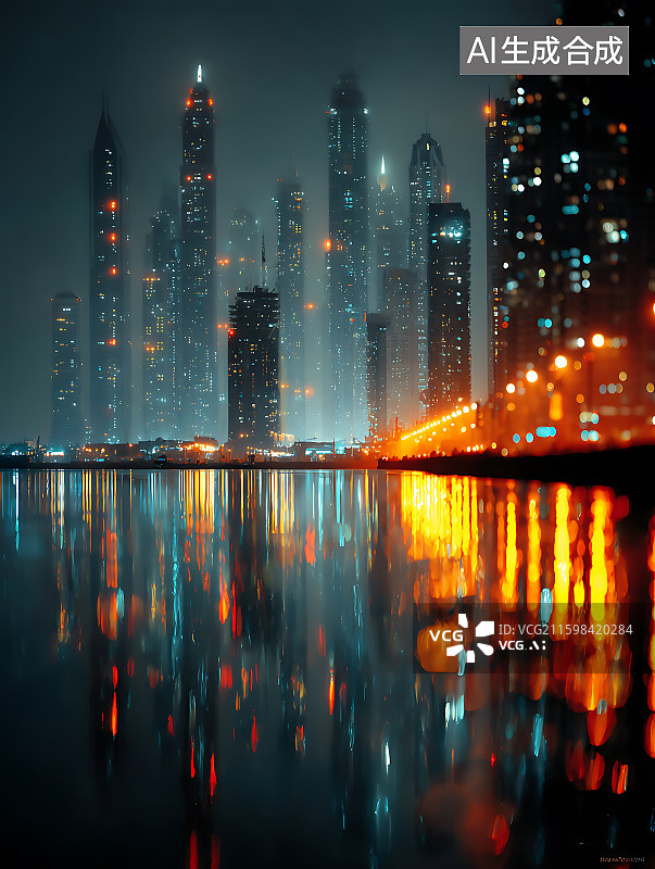 【AI数字艺术】智慧城市科技未来概念图片素材