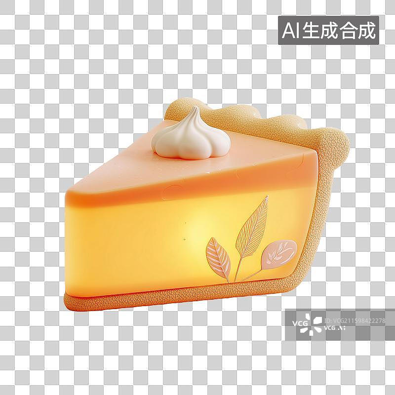 【AI数字艺术】苹果派切片立体图片素材