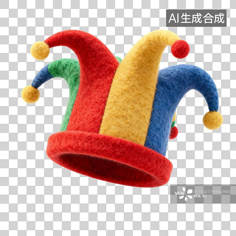【AI数字艺术】多彩小丑帽图片素材