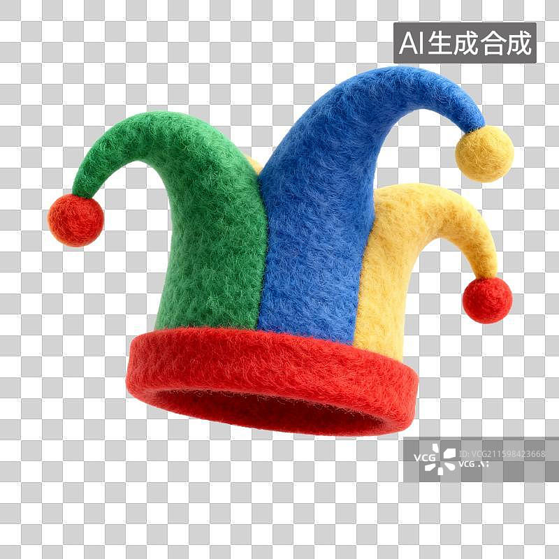 【AI数字艺术】多彩小丑帽图片素材