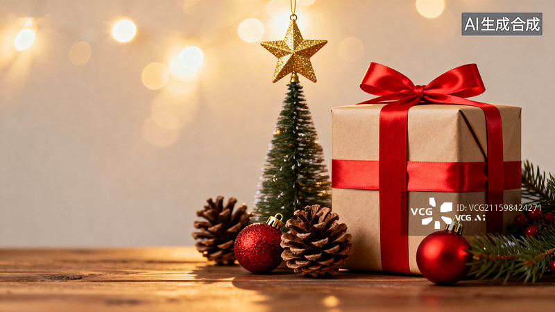 【AI数字艺术】圣诞节礼物与装饰图片素材