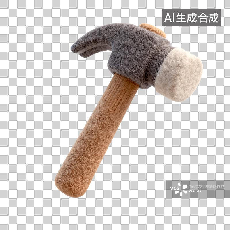 【AI数字艺术】毛毡材质锤子玩具图片素材