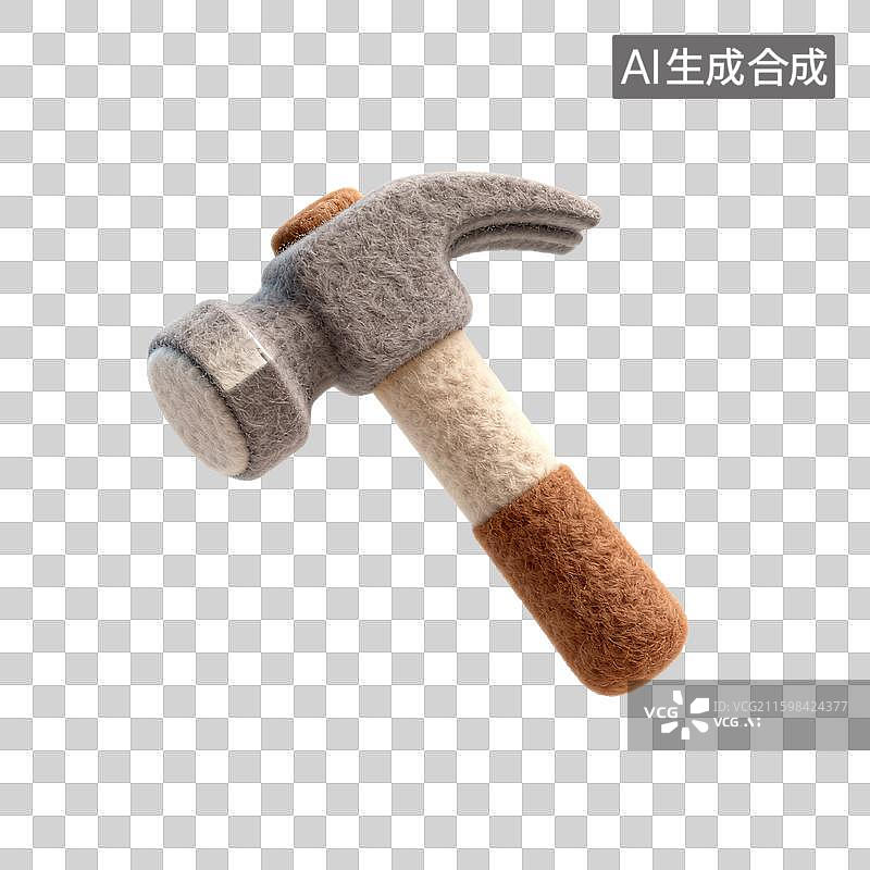 【AI数字艺术】毛毡材质锤子玩具图片素材