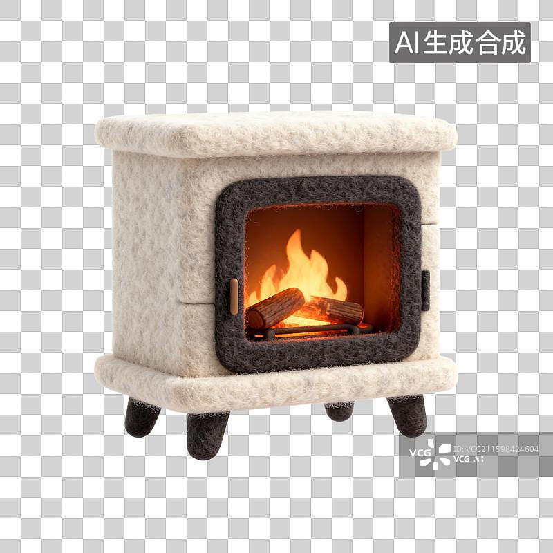 【AI数字艺术】小巧温馨的迷你壁炉图片素材