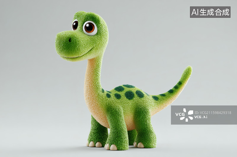 【AI数字艺术】一只可爱的恐龙毛绒玩具图片素材