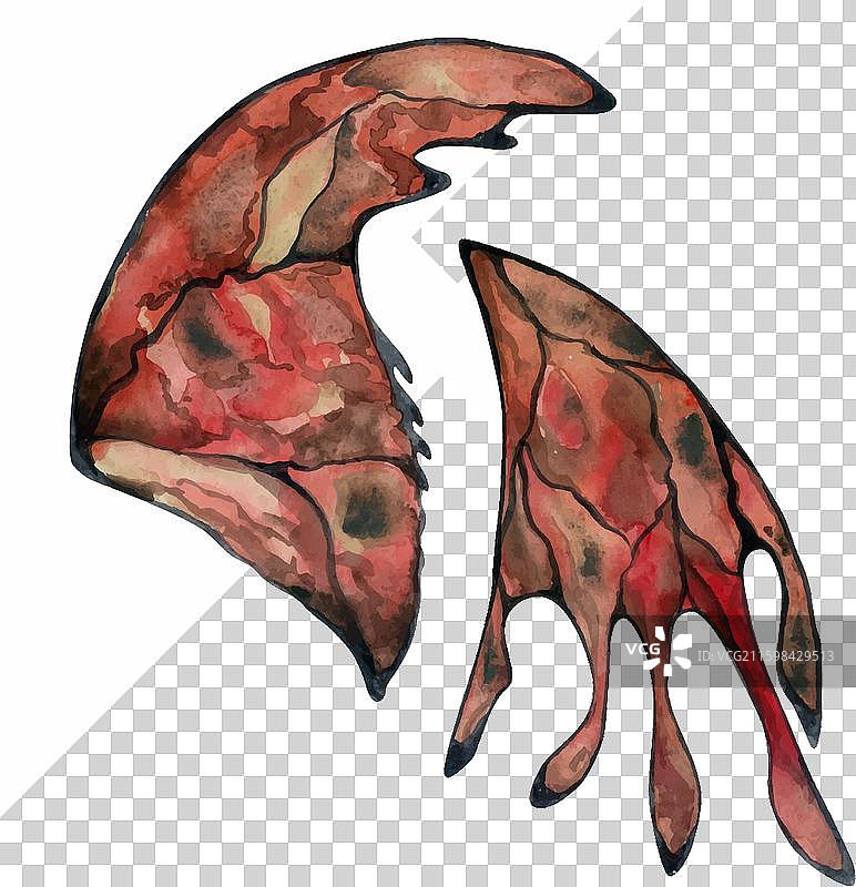 手绘水彩蝴蝶仙子翅膀宝石图片素材