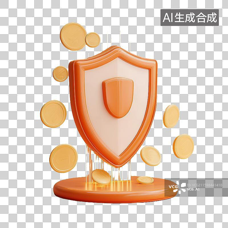 【AI数字艺术】盾牌数据线立体图片素材