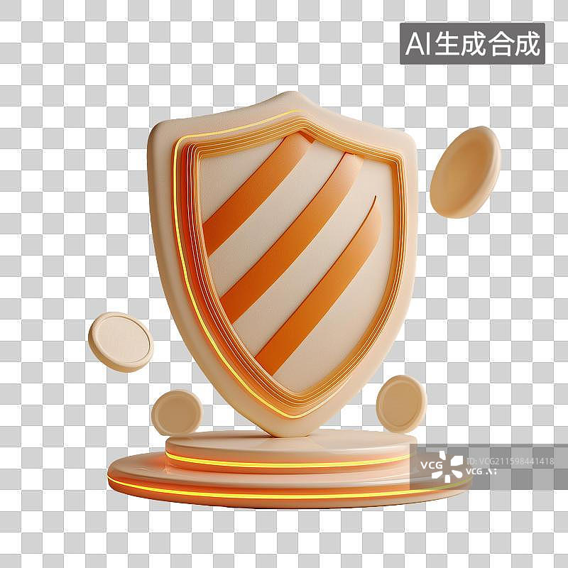 【AI数字艺术】盾牌数据线立体图片素材