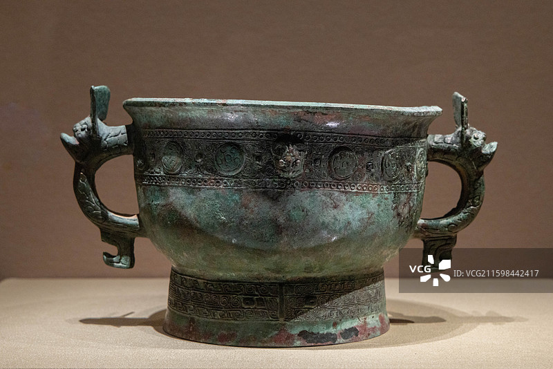 山西太原山西青铜博物馆绛县横水墓地倗国青铜器南宫㚸簋 西周 绛县横水倗国墓地3250号墓出土图片素材