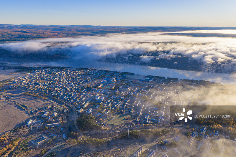 中国最北城镇、“神州北极”——黑龙江漠河北极村图片素材