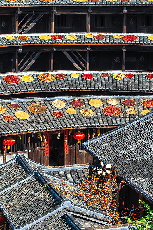 福建晒秋初溪土楼群永定土楼图片素材